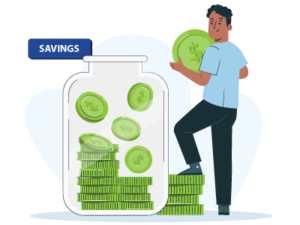 A Guy Is Adding Money on the Jar and Saving the Money